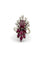 Bague 52 Bague en or blanc 18k, rubis et diamants 58 Facettes 605/26 L