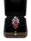 Bague 52 Bague en or blanc 18k, rubis et diamants 58 Facettes 605/26 L