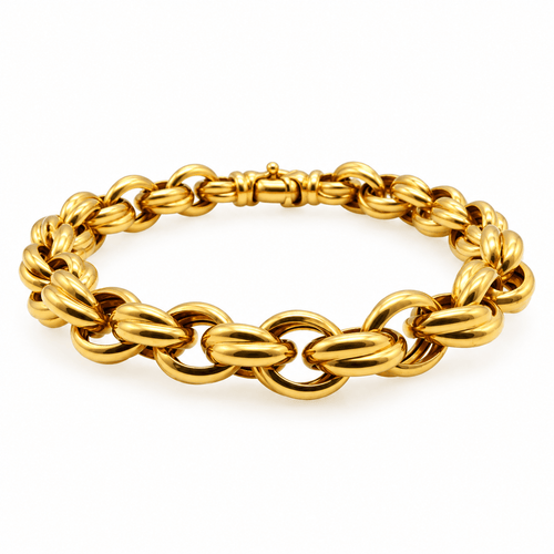 Bracelet Bracelet à mailles doubles en or jaune 18 carats 58 Facettes Bracelet en or jaune 18 carats à Mailles Doubles