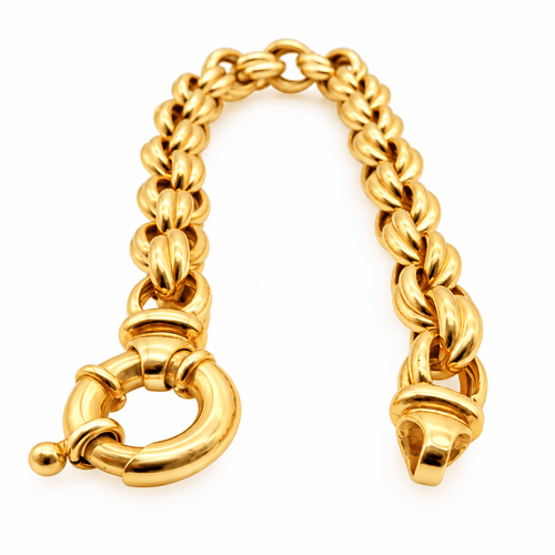 Bracelet Bracelet à mailles doubles en or jaune 18 carats 58 Facettes Bracelet en or jaune 18 carats à Mailles Doubles