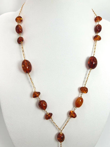 Boucles d'oreilles Parure italienne vintage - Or jaune 18k et ambre naturel 58 Facettes Parure Ambra