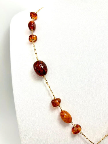 Boucles d'oreilles Parure italienne vintage - Or jaune 18k et ambre naturel 58 Facettes Parure Ambra