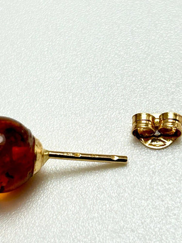 Boucles d'oreilles Parure italienne vintage - Or jaune 18k et ambre naturel 58 Facettes Parure Ambra