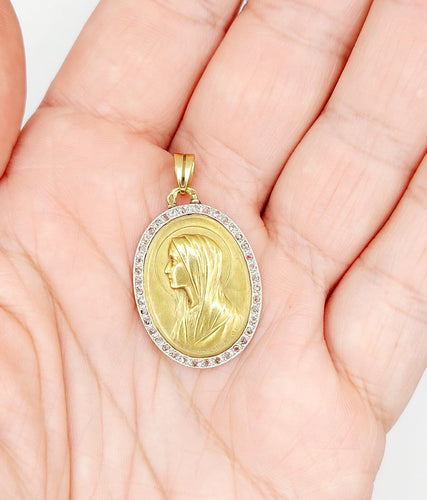 Pendentif Paul Brandt - Médaille religieuse en or 18k, diamants taille rose 58 Facettes A07967