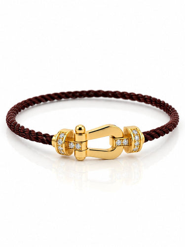 Bracelet Fred Force 10 - Bracelet petit modèle en or rose et diamants 58 Facettes 91094