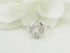 Bague 54 Bague octogonale Art déco en or blanc 18 carats, platine et diamants taille rose 58 Facettes 33866