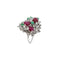Bague 59 Bague - Rubis, émeraudes et diamants en or blanc 14 ct 58 Facettes 37784