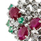 Bague 59 Bague - Rubis, émeraudes et diamants en or blanc 14 ct 58 Facettes 37784