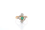 Bague 54 Bague ancienne émeraude et diamants en or 18k et platine 58 Facettes 27560dv