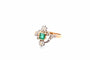 Bague 54 Bague ancienne émeraude et diamants en or 18k et platine 58 Facettes 27560dv