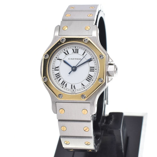 Montre Cartier - Montre Santos de Cartier Octagon automatique en acier et or jaune 58 Facettes idn5zid2uu