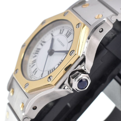 Montre Cartier - Montre Santos de Cartier Octagon automatique en acier et or jaune 58 Facettes idn5zid2uu