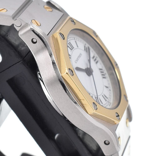 Montre Cartier - Montre Santos de Cartier Octagon automatique en acier et or jaune 58 Facettes idn5zid2uu