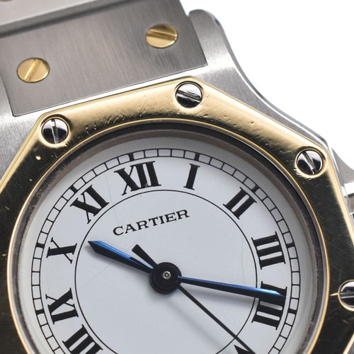 Montre Cartier - Montre Santos de Cartier Octagon automatique en acier et or jaune 58 Facettes idn5zid2uu