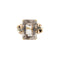 Bague 54 Bague cocktail en or jaune, rose et blanc 18 ct avec morganite et diamants 58 Facettes 37785