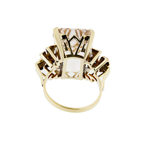Bague 54 Bague cocktail en or jaune, rose et blanc 18 ct avec morganite et diamants 58 Facettes 37785