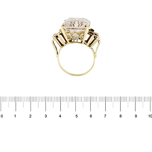 Bague 54 Bague cocktail en or jaune, rose et blanc 18 ct avec morganite et diamants 58 Facettes 37785