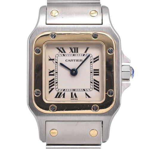 Montre Cartier - Montre Santos de Cartier Galbée à quartz en acier inoxydable et or jaune 58 Facettes nkf9ekfi2x
