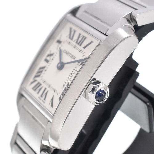 Montre Cartier - Montre Tank Française à quartz en acier inoxydable et or rose, nacre 58 Facettes fid9c4ryvk