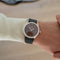 Montre Hermès - Montre Arceau à cadran chocolat, chiffres arabes, LM, set complet 58 Facettes 614