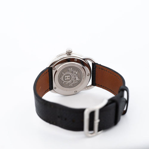 Montre Hermès - Montre Arceau à cadran chocolat, chiffres arabes, LM, set complet 58 Facettes 614