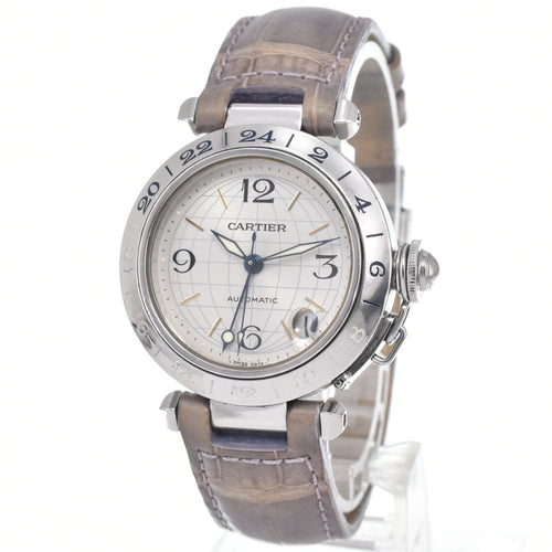 Montre Cartier Pasha C - Montre automatique en acier inoxydable et cuir 58 Facettes gpfdiay12i