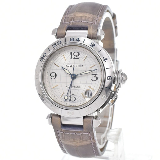 Montre Cartier Pasha C - Montre automatique en acier inoxydable et cuir 58 Facettes gpfdiay12i