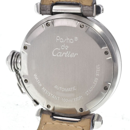 Montre Cartier Pasha C - Montre automatique en acier inoxydable et cuir 58 Facettes gpfdiay12i