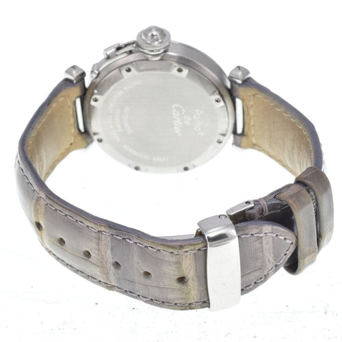 Montre Cartier Pasha C - Montre automatique en acier inoxydable et cuir 58 Facettes gpfdiay12i