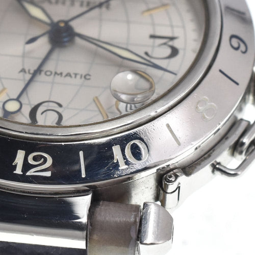 Montre Cartier Pasha C - Montre automatique en acier inoxydable et cuir 58 Facettes gpfdiay12i