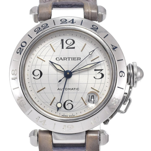 Montre Cartier Pasha C - Montre automatique en acier inoxydable et cuir 58 Facettes gpfdiay12i