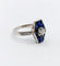 Bague 60.5 Bague marquise Art déco en or blanc 18k, diamant taille ancienne et saphirs synthétiques 58 Facettes A08032