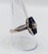 Bague 60.5 Bague marquise Art déco en or blanc 18k, diamant taille ancienne et saphirs synthétiques 58 Facettes A08032