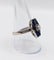 Bague 60.5 Bague marquise Art déco en or blanc 18k, diamant taille ancienne et saphirs synthétiques 58 Facettes A08032