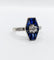 Bague 60.5 Bague marquise Art déco en or blanc 18k, diamant taille ancienne et saphirs synthétiques 58 Facettes A08032