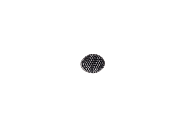Bague 52.5 Bague chevalière bombée en or gris 18k, diamants noirs et saphirs jaunes 58 Facettes LP1957/MLNNB