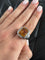 Bague 56 Bague en or blanc 18 carats avec citrine estimée à 9 carats 58 Facettes Bague-0036