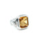 Bague 56 Bague en or blanc 18 carats avec citrine estimée à 9 carats 58 Facettes Bague-0036