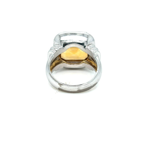 Bague 56 Bague en or blanc 18 carats avec citrine estimée à 9 carats 58 Facettes Bague-0036