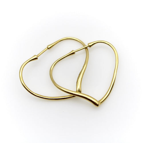 Boucles d'oreilles Tiffany & Co. - Créoles Open Heart Elsa Peretti en or 18k, taille moyenne 58 Facettes