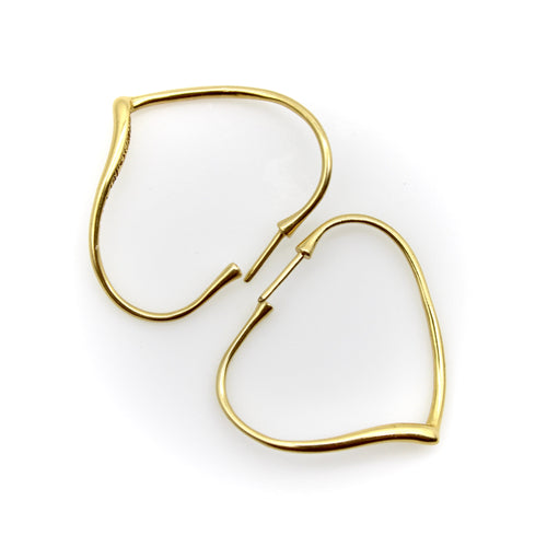 Boucles d'oreilles Tiffany & Co. - Créoles Open Heart Elsa Peretti en or 18k, taille moyenne 58 Facettes