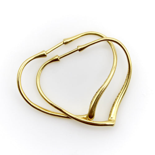 Boucles d'oreilles Tiffany & Co. - Créoles Open Heart Elsa Peretti en or 18k, taille moyenne 58 Facettes