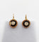 Boucles d'oreilles Dormeuses victoriennes - Boucles d’oreilles en or 18k, diamants taille ancienne et émail noir 58 Facettes A08027