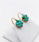 Boucles d'oreilles Dormeuses marguerite en or rose 18k et turquoises, vers 1900 58 Facettes A08026
