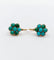 Boucles d'oreilles Dormeuses marguerite en or rose 18k et turquoises, vers 1900 58 Facettes A08026