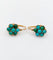 Boucles d'oreilles Dormeuses marguerite en or rose 18k et turquoises, vers 1900 58 Facettes A08026