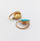 Boucles d'oreilles Dormeuses marguerite en or rose 18k et turquoises, vers 1900 58 Facettes A08026