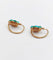 Boucles d'oreilles Dormeuses marguerite en or rose 18k et turquoises, vers 1900 58 Facettes A08026