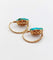 Boucles d'oreilles Dormeuses marguerite en or rose 18k et turquoises, vers 1900 58 Facettes A08026