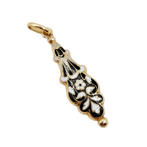 Pendentif Pendentif victorien en or 18k, fleur émaillée, vers 1880 58 Facettes A08025